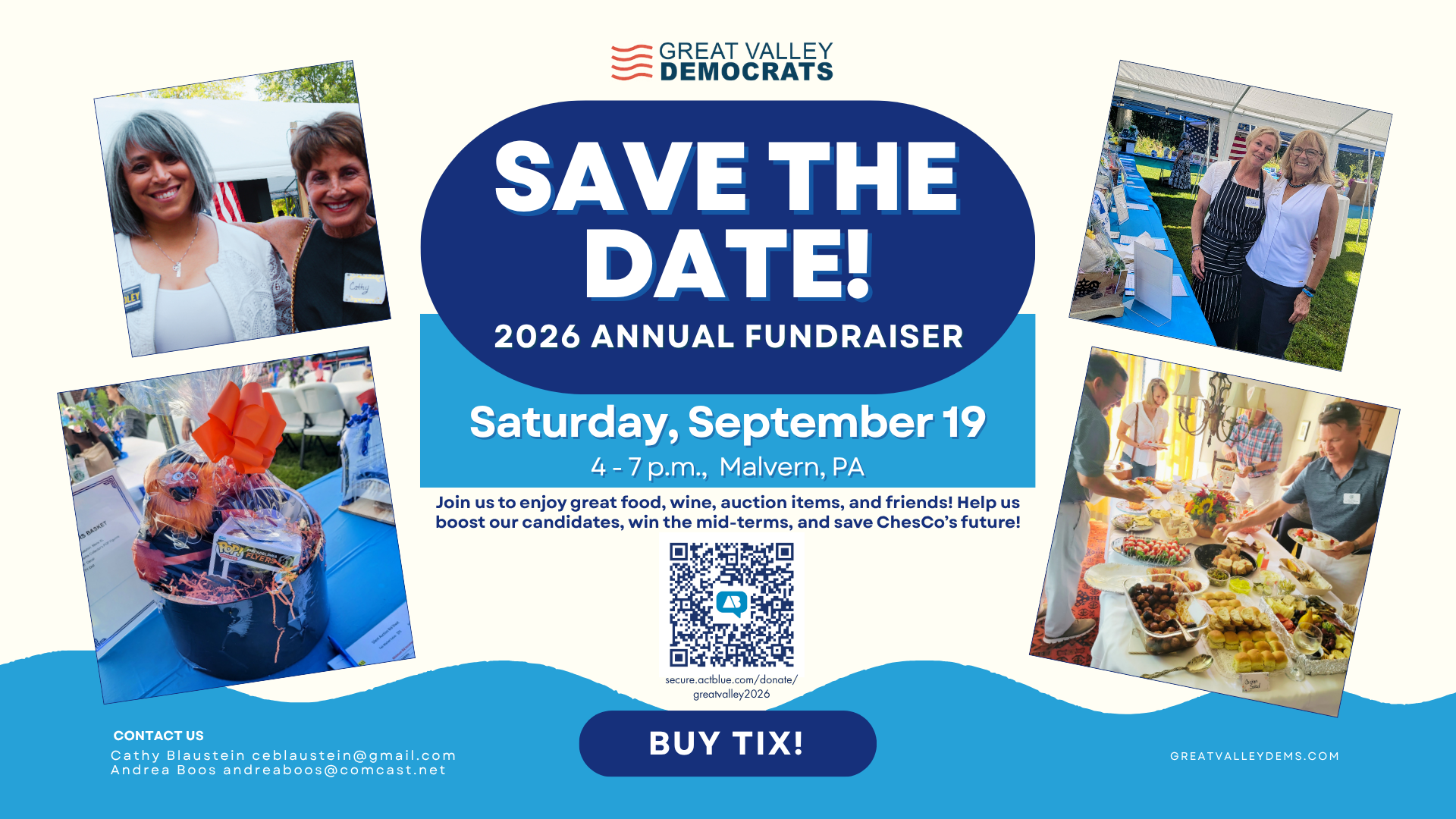 Save The Date September 19, 2026, 4 - 7 pm, for fundraiser
